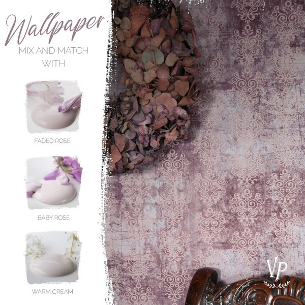 Vintage Paint - Tapete - Faded Rose Elements