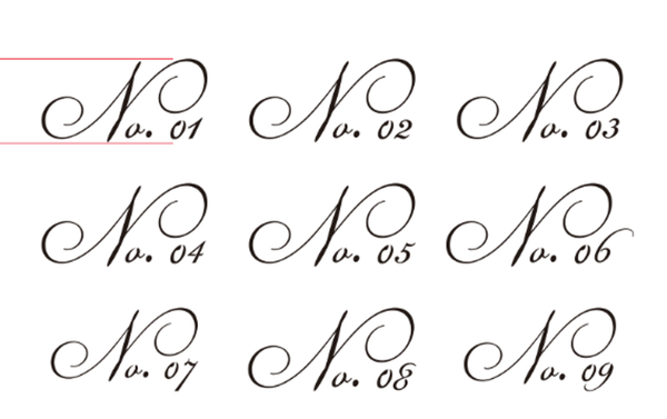 Schablone Vintage Paint - Number cursive letter