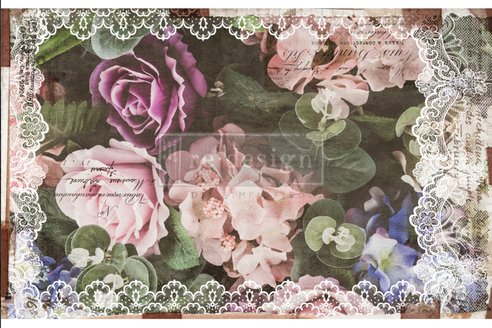 Re-Design Decoupage Decor Tissue Paper - Dark Lace Floral