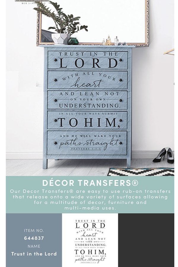 Trust in the Lord, Redesign, Transferfolie